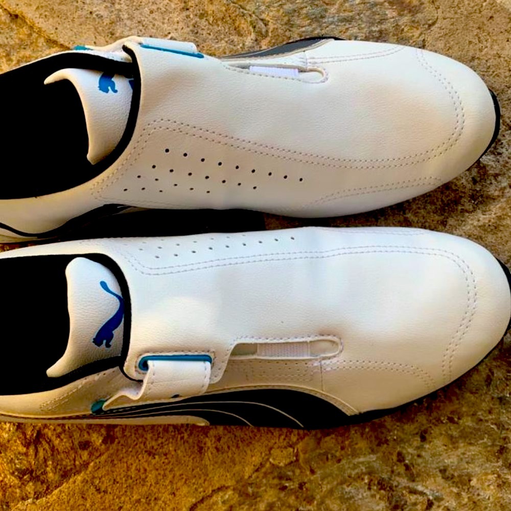 PUMA Men's Shoes in White/Dark Shadow/Black